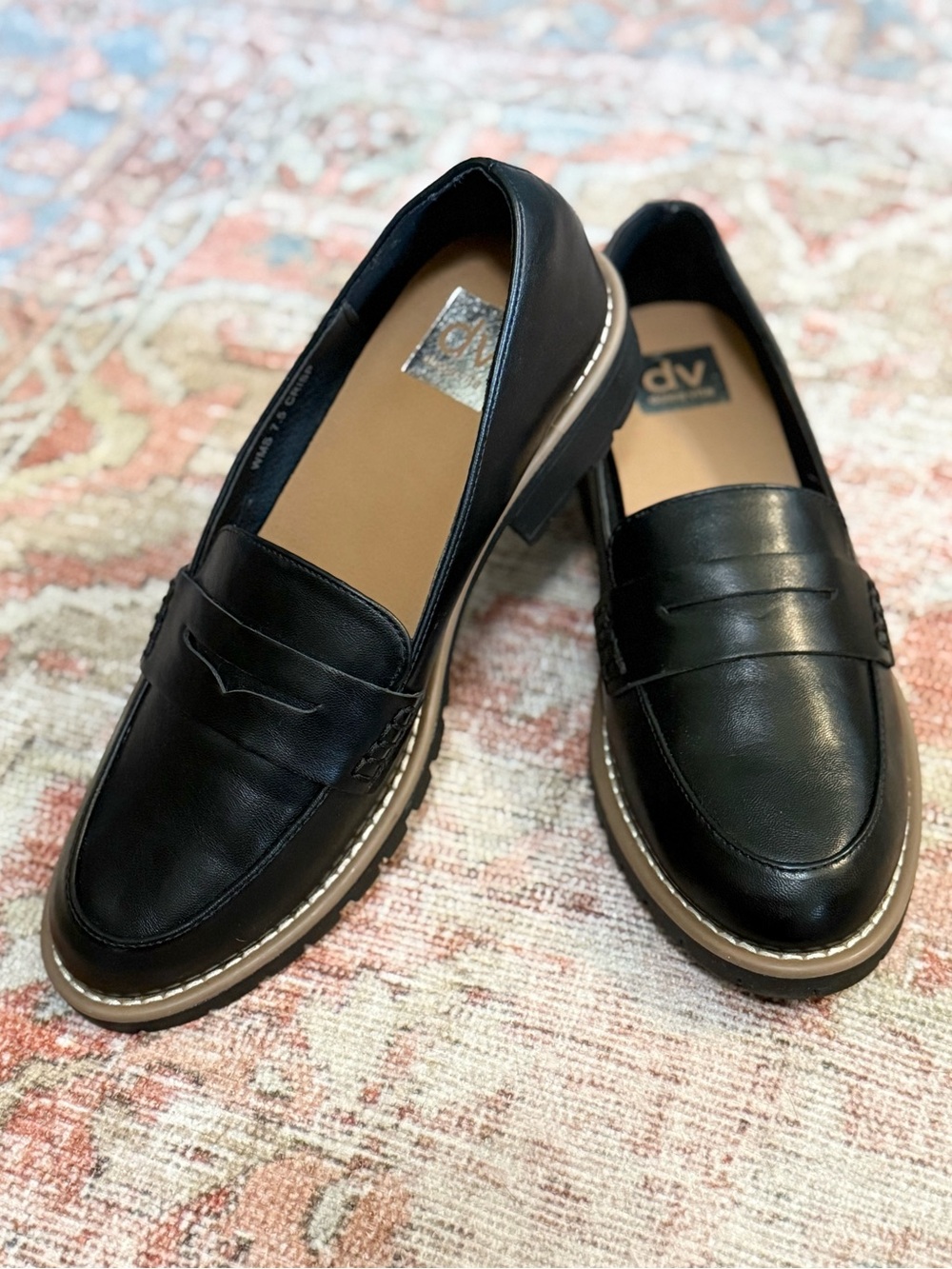 DV Dolce Vita ‘Crisp’ Chunky Black Loafers